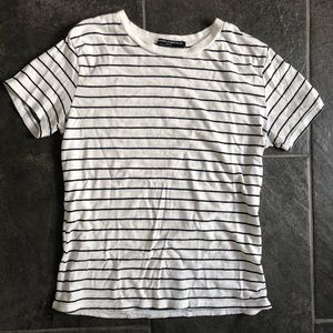 Brandy Melville White / Black Striped Tee